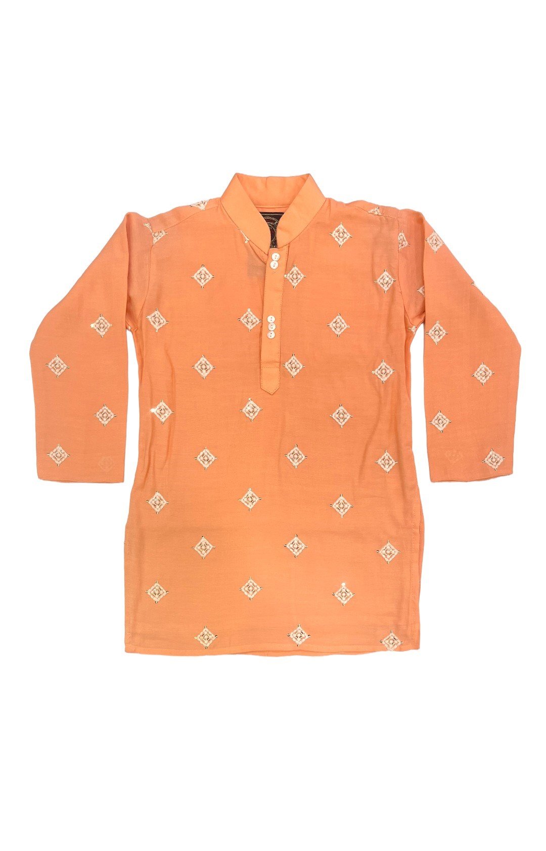peach & white KURTA-Photoroom